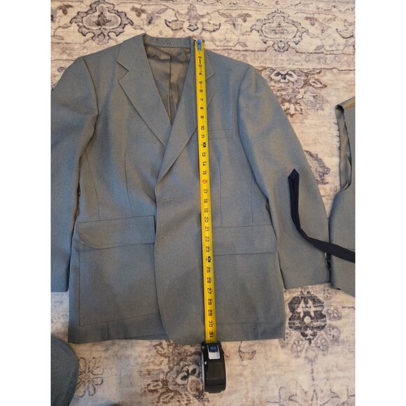 #59 Vintage Frank C Wise Maine 3 piece men's suit Gray Plaid slacks vest tie - Picture 13 of 16